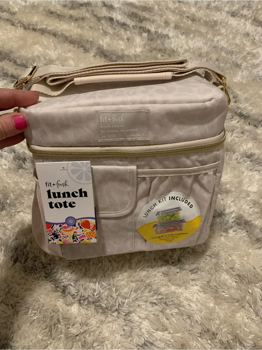 Pink Lunch Tote with Included Lunch Kit